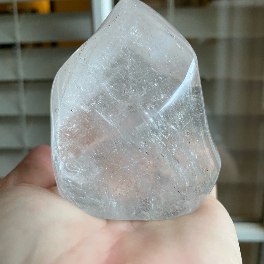 Clear Quartz Crystal Polished Flame
